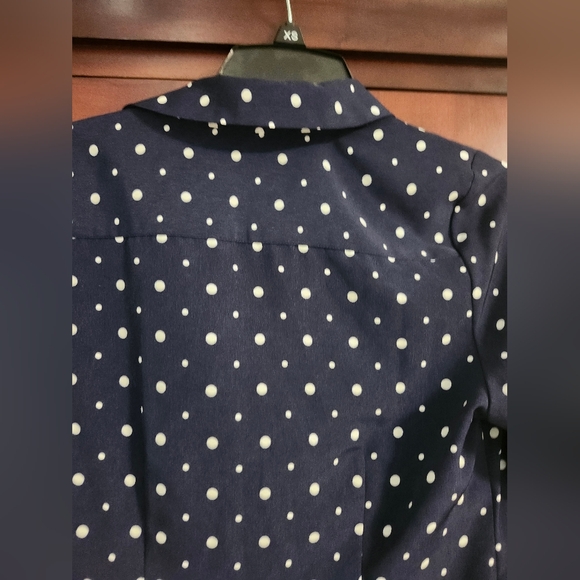 Navy Polka Dot Dress XS-S - Picture 10 of 11